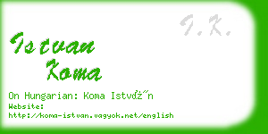 istvan koma business card